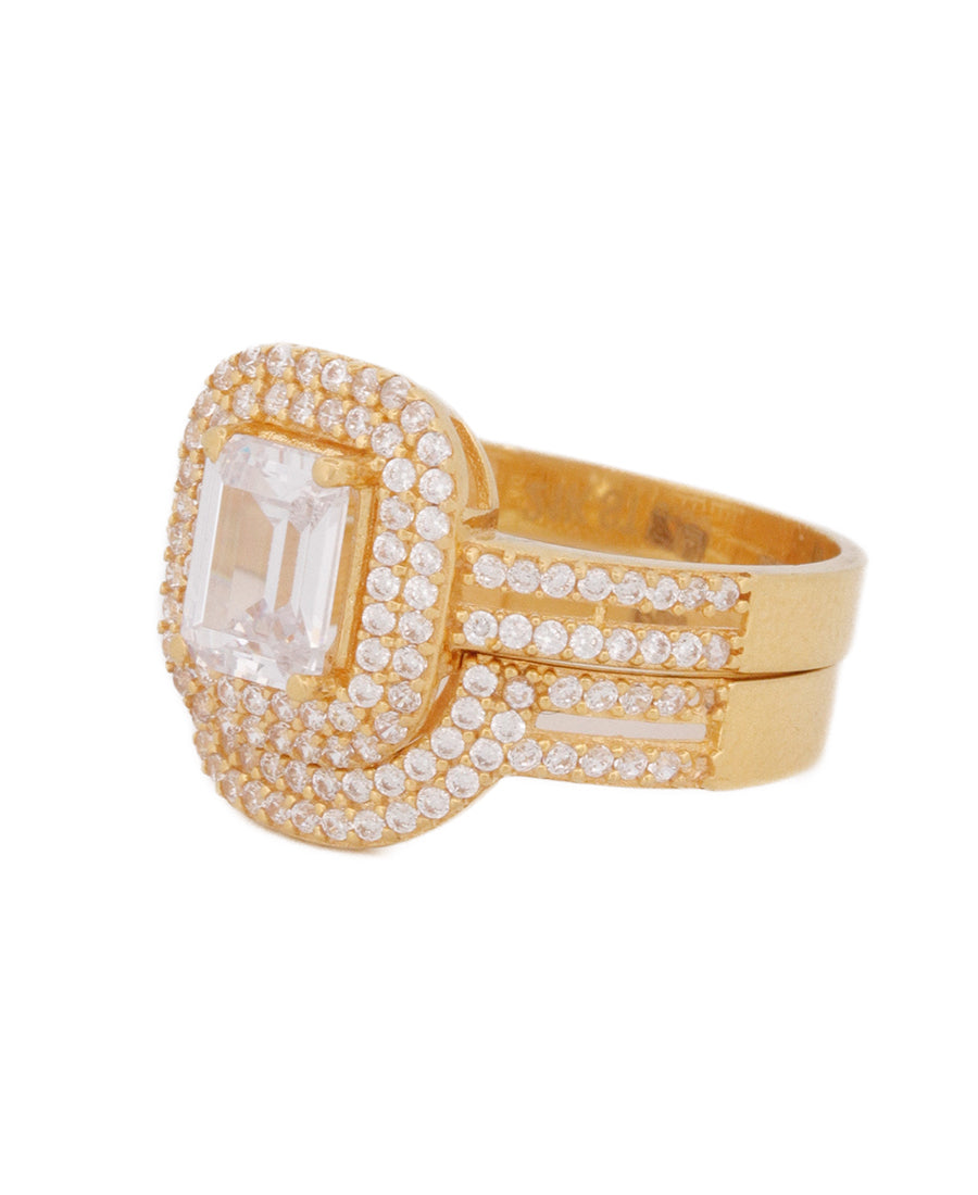 21K Gold Diamond Halo Ring – 5.05g | Bigeasy Jewellers